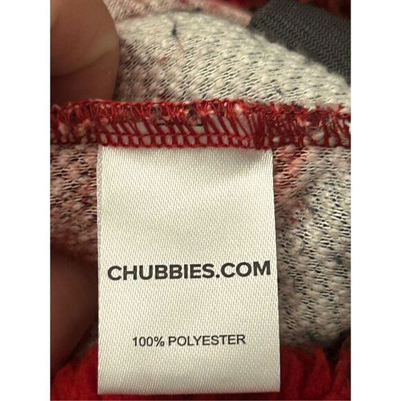 NWT Chubbies The Lumberjack Of All Trades Men's Fleece Romper Red Black Size M - Picture 11 of 13